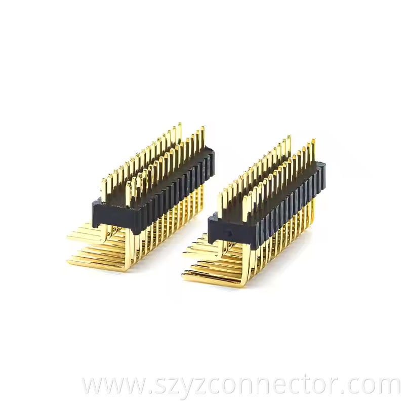 1.272.54mm Pitch Pin Header Connector Dual Row Right Angle SQ0.46mm H2.5 215P (3)